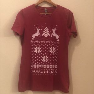 NWOT Skip N' Whistle Ugly Christmas Sweater Reindeer T-Shirt